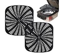 Stronrive Tapis en Silicone pour Airfryer - Doublures carrées perforées pour friteuse à air | 2 doublures carrées pour friteuse à air pour Ninja Ag301 Foodi, Tampon en Silicone antiadhésif