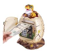 Stronrive Tirelire Dinosaure pour garçons,Code Lock Empreinte Digitale Mot de Passe Boîte d'économie d'argent électronique - Tirelire électronique 3 en 1, Banque de pièces avec Mot de Passe, boîte