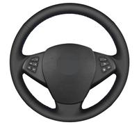 StRoux pour BMW X3 E83 2005 2006 2007 2008 2009 2010 Caches de Volant, DIY Cuir Couvre-Volant de Voiture Cousu à la Main Respirant Antidérapant Protection Accessoires,A/Blackline