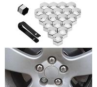 StRoux Voiture Capuchons D'éCrou De Roue pour Citroen DS3 DS4 DS5 DS6, Hexagonal Boulon de Roue Cache-écrous Couvercle Antipoussière Protecteurs avec Outil DeRetrai,B/Silver-17mm