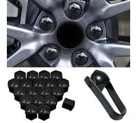 StRoux Voiture Capuchons D'éCrou De Roue pour Seat Leon 5F MK, Hexagonal Boulon de Roue Cache-écrous Couvercle Antipoussière Protecteurs avec Outil DeRetrai,A/Black-17mm