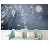 STROXTH WALLPAPER Papier Peint 250cmx175cm Nature Paysage 3D Panoramique Chinois Fleur Classique Vigne Lune Pic Montagne Eau Fond Mur Zen Poster géant en Papier Peint