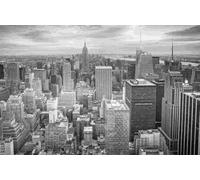STROXTH WALLPAPER Papier Peint 350cmx245cm Nature Paysage 3D Panoramique Mur De Fond De Paysage De Montagne Lointaine De Ville D'Idée Moderne Noir Et Blanc Zen Poster géant en Papier Peint