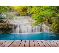 STROXTH WALLPAPER Papier Peint Panoramique 3d Vallée Verte Et Rivière 430cmx300cm Paysages Naturels Tropicaux Tapisserie Chambre Salon Décoration Murale