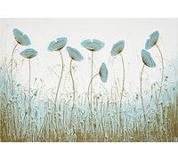 STROXTH WALLPAPER Papier Peint Panoramique Fleur Sur Mesure Murale 3d Paysage Lotus Chambre Salon Moderne Peint Main Tropical Jungle Bleu Floral Feuille De Lotus Enfant Adulte Poster Geant Mural