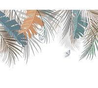 STROXTH WALLPAPER Papier Peint Panoramique Jungle Tropicale Sur Mesure Soie Effet 3d Paysage Nature Foret Feuillage Coloré Feuille De Bananier Palmier Chambre Salon Poster Geant Mural