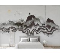 STROXTH WALLPAPER Papier Peint Panoramique Lignes Géométriques 300cmx256cm Paysage Paysage Avec Élans Tapisserie Chambre Salon Décoration Murale Muraux