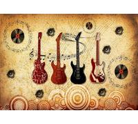 STROXTH WALLPAPER Papier Peint Panoramique Musique De Guitare 200cmx140cm Tenue De Travail Pour Bar/Ktv Tapisserie Chambre Salon Décoration Murale Muraux