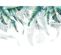 STROXTH WALLPAPER Papier Peint Tropical Jungle Panoramique Sur Mesure Paysage Colorees Nature Effet 3d Rétro Peint Main Vert Palmier Banane Feuilles Decoration Murales Poster Geant Mural
