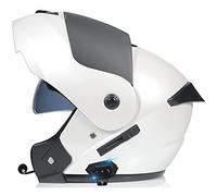 STRTG Casque De Moto Bluetooth Modulaire Intégré avec Double Pare-Soleil Intégré, Système De Communication par Interphone Intégré Radio Certifié ECE C,XL