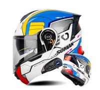 STRTG Casque Modulable Moto Bluetooth Intégré avec Double Visière ECE Homologué pour Scooter Casque De Moto Homme Et Femme Casques Integral Modulables F,XXXL