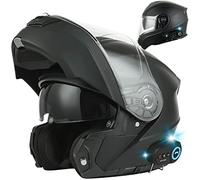 STRTG Casque Modulable Moto Bluetooth Intégré avec Double Visière ECE Homologué pour Scooter Casque De Moto Homme Et Femme Casques Integral Modulables B,XXL