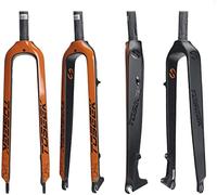 STRTG Fourche Rigide De Vélo Fourche Avant De Vélo Entièrement en Carbone 3K Frein À Disque Fourche Dure Fourche De Vélo VTT Accessoires De Vélo Droit 26/27,5/29 "Pouces E,26inch