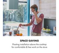 Structura hotte aspirante recyclage et évacuation de l'air, 624m³/h max, classe A, LED, acier inoxydable A