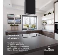 Structura hotte aspirante recyclage et évacuation de l'air, 624m³/h max, classe A, LED, noire A