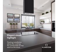 Structura hotte aspirante recyclage et évacuation de l'air, 641m³/h max, classe A, LED, noire A