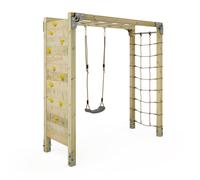 Structure d’escalade Wickey FIT Gym 442 acier inoxydable avec balançoire et échelle de suspension station sportive extérieure