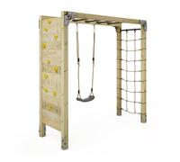 Structure d’escalade Wickey FIT Gym 442 avec balançoire et échelle de suspension, station sportive extérieure jardin