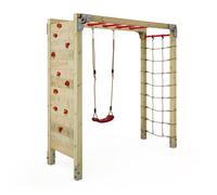 Structure d’escalade Wickey FIT Gym 442 avec balançoire et échelle de suspension station sportive extérieure jardin