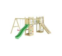 Fungoo Aire de jeux en bois Funny Maxi Exposure, grande en bois de pin, multicolore