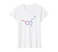 Structure de la sérotonine - Molécule de Bonheur et de Science de l'amour T-Shirt Graphique avec Valeur, Femme, Blanc, XL