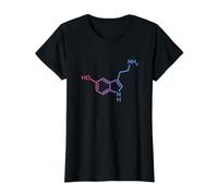 Structure de la sérotonine - Molécule de Bonheur et de Science de l'amour T-Shirt Graphique avec Valeur, Femme, Noir, M