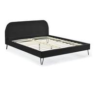 Structure de lit 160 x 200 cm en velours noir et pieds noirs PHOENIX CONCEPT USINE Noir G