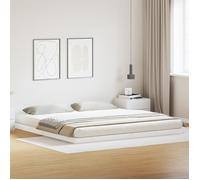 Structure de lit au sol vidaXL Blanche 200x220 cm en bois massif de pin 869759