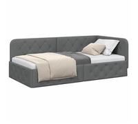 Structure de lit Classique - 1 Personne - vidaXL - tissu - gris foncé - 100x200 cm - facile à nettoyer - Capacité 140 kg fle14b76340