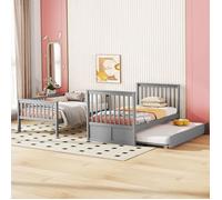 Structure de lit Nouveau Premium sense 90 * 200cm lits superposés lit d'enfant trois lits superposés avec lit gigogne barre de bar