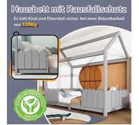 Structure de lit Nouveau Premium sense 90x200 cm large lit en bois multifonctionnel pour garçon et fille avec anti - chute et cadre