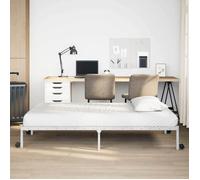 Structure de lit pliable - UU - Blanc - Acier - 75x190 cm - Pliable - Sommier à lattes - Roues intégrées