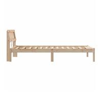 Structure de lit simple - BURKE - et tête de lit - Marron 80x200 cm Pin massif LLL2493