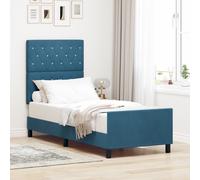 Structure De Lit Vidaxl Bleu Foncé 80x200 Cm Velours