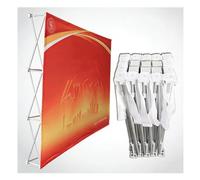 Structure De Stand D'exposition En Tissu Tendu, Présentoir Pop-up, Fond De Stand D'exposition Pop-up Pliable Pour Salons Professionnels(230x450 cm)