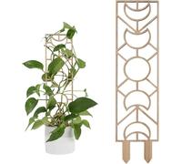 Structure de support pour plantes grimpantes en bois - Tuteur pour orchidées sphériques et plantes suspendues - Design géométrique pour rebord de fenêtre de balcon - Support décoratif pour l'intérieur