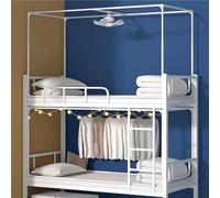 Structure de Toit réglable pour Lits superposés Simples, poteaux en Acier rétractables avec Verrouillage sécurisé, Structure de Support compacte pour Tente de dortoir, Montage Facile, Blanc