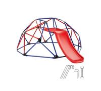 Structure d'escalade avec toboggan résistante aux intempéries rouge bleu acier thermolaqué 185 x 243 x 90 cm