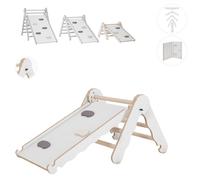 Structure d'escalade indoor, Triangle d'escalade avec toboggan en bois, Bébé enfant escalade, Tour d'escalade toboggan, Arche d'escalade toboggan enfant, Bascule arc-en-ciel