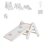 Structure d'escalade indoor, Triangle d'escalade avec toboggan en bois, Bébé enfant escalade, Tour d'escalade toboggan, Arche d'escalade toboggan enfant, Bascule arc-en-ciel
