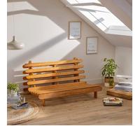 Structure futon 160x200 cm en bois massif naturel - Bois naturel - Terre de Nuit