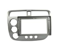 Structures Tableaux Bord Façade Audio 9 Pouces pour Civic 2000-2006 Conduite Droite Gauche Compatible avec Autoradio GPS Cadre DVD 2 DIN(Argent,Frame LHD)