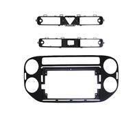 Structures Tableaux Bord Kit Cadre pour Autoradio pour VW pour Tiguan 2011-2016 Façade De Tableau De Bord avec Lecteur CD DVD Intégré(Black)