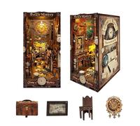 STRUCWOOD Book Nook Kit de serre-livres en bois 3D avec agence de détective, un cadeau parfait pour adultes et adolescents, livré avec des lumières LED pour un affichage enchanteur