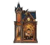 STRUCWOOD Book Nook Shadow Citadel Puzzle 3D en bois avec miroir infini | Kit de maison miniature avec lumières LED, château gothique, décoration d'étagère, cadeau d'Halloween et de Noël pour la