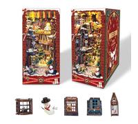 STRUCWOOD Christamas - Kit de maison de poupée à faire soi-même pour adultes, décoration d'étagère avec lumières LED 3D en bois, idée cadeau pour la famille, les amis (nuit enneigée)