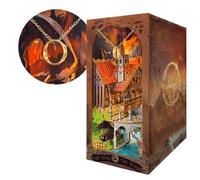STRUCWOOD Kit Book Nook avec housse anti-poussière Magic Dragon DIY Puzzle | Kit de maison miniature à faire soi-même avec lumière LED, bibliothèque, décoration d'intérieur, cadeau d'anniversaire