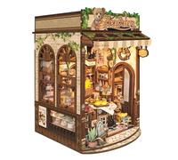 STRUCWOOD Kit de bricolage pour coin de livres, maison de poupée miniature, casse-tête 3D en bois, décoration d'insertion, cadeaux pour adultes et adolescents - Bear Bakery (SQ-65)