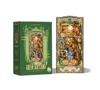 Strucwood Kit de coin de livre avec LED - Fairy Book Nook - Puzzles 3D en bois pour décoration d'étagère - Kit de maison de poupée à faire soi-même - Excellent pour adultes - Greenfield Mystery