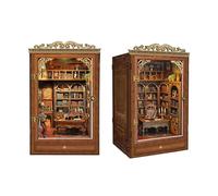 STRUCWOOD Kit de mini bibliothèque vintage pour soulager le stress, puzzle 3D en bois avec couvercle anti-poussière, cadeau pour adultes, adolescents, amateurs de livres (SQ-47)